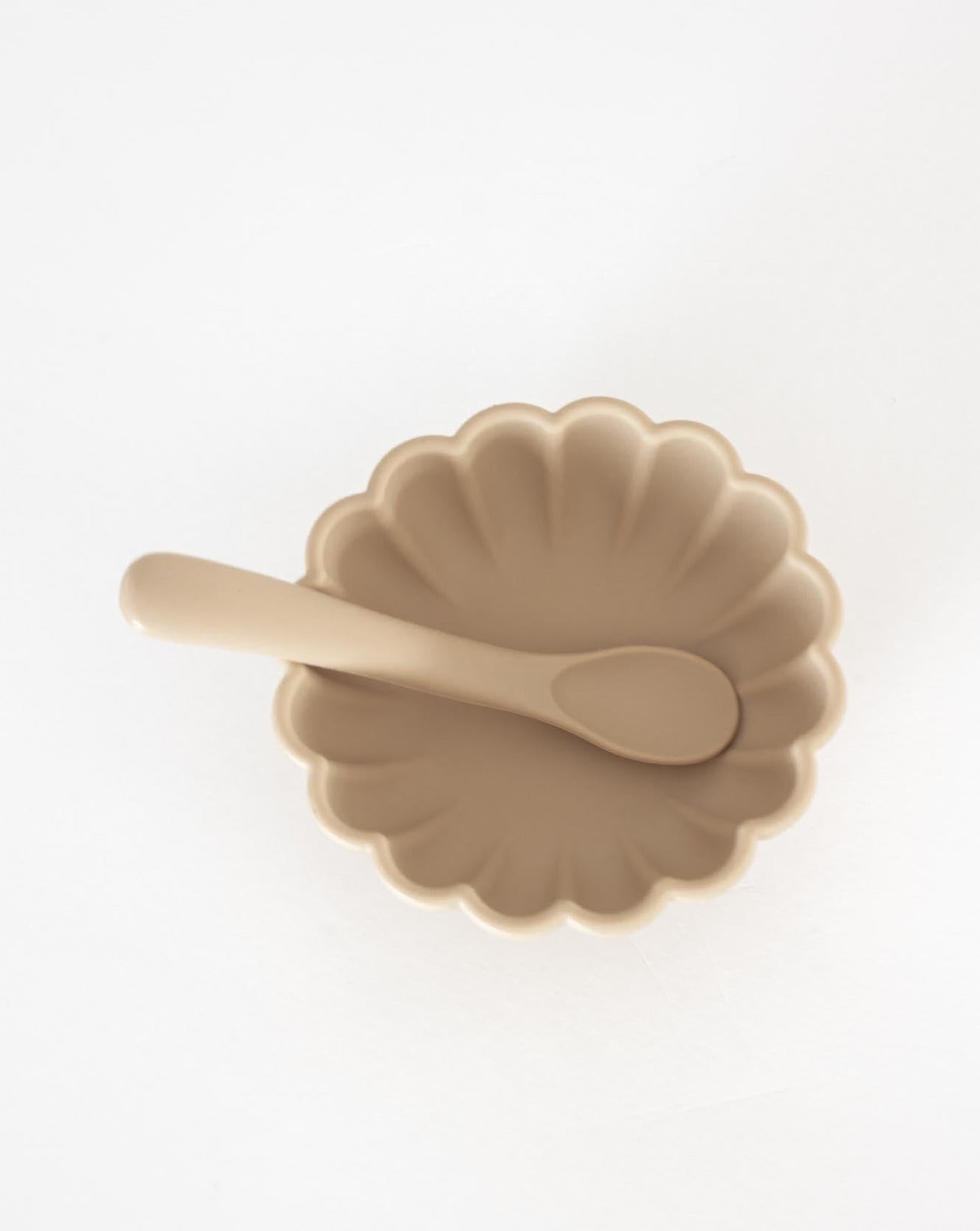 scalloped bowl and spoon
